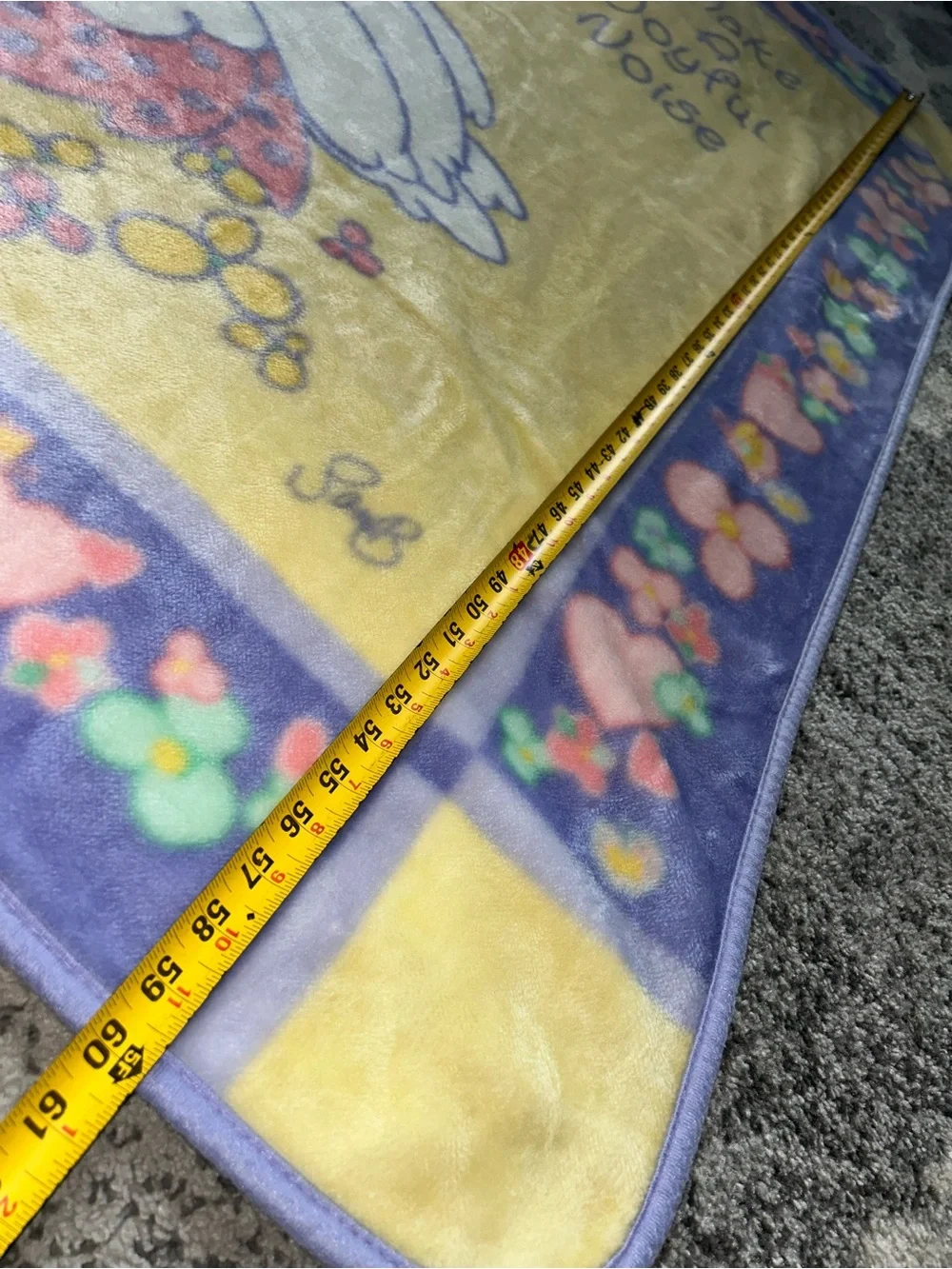 Precious moments throw blanket girl and goose a joyful noise pastel colors VTG
